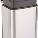 Amazon Basics Rectangular Small Trash Can with Lid and Soft-Close Foot Pedal for Bathroom, Bedroom, Living Room, Office, Smudge Resistant, 20l / 5.3 gallon, Nickel