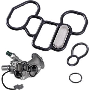 3 PCS Head Gasket Oil Filter Adapter Gasket Kit, 15825-P8A-A01 36172-P8A-A01 91319-PR3-000 Oil Filter Housing Gasket, Compatible with Hon-da Accord Odyssey Pilot, A-cura CL MDX RDX RL (Black)