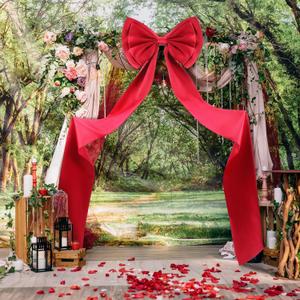 Wavwavw Wedding Giant Bow Decor Oversized Big Bows Decoration for Room Wall Backdrop 75x18 Inch Ribbon Tie for Wedding Birthday Party Baby Shower Supplies(Wine Red, Satin)