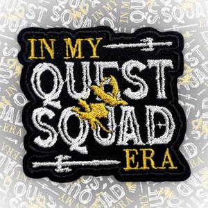 in My Quest Squad Era Patch 3 Inches Funny Dragon Fourth Wing Bookish Humor Iron On/Sew On Embroidery Fabric Applique Patches for Trucker Hats Clothes Backpack DIY Accessories Gifts for Friends Mom