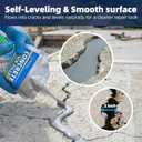 Concrete Crack Filler, 2.2lb(1kg) High Elasticity Self-Leveling Cement Crack Filler for Driveway, Walkway, Patio – Easy Repair Solution Indoor & Outdoor, 2 Pack