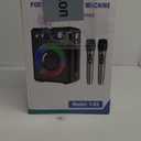 Karaoke Machine, Portable Bluetooth Karaoke Speaker with 2 Wireless Microphones, PA System for Adults Kids with LED Lights, Supports REC/FM/AUX/USB/TF for Home Party