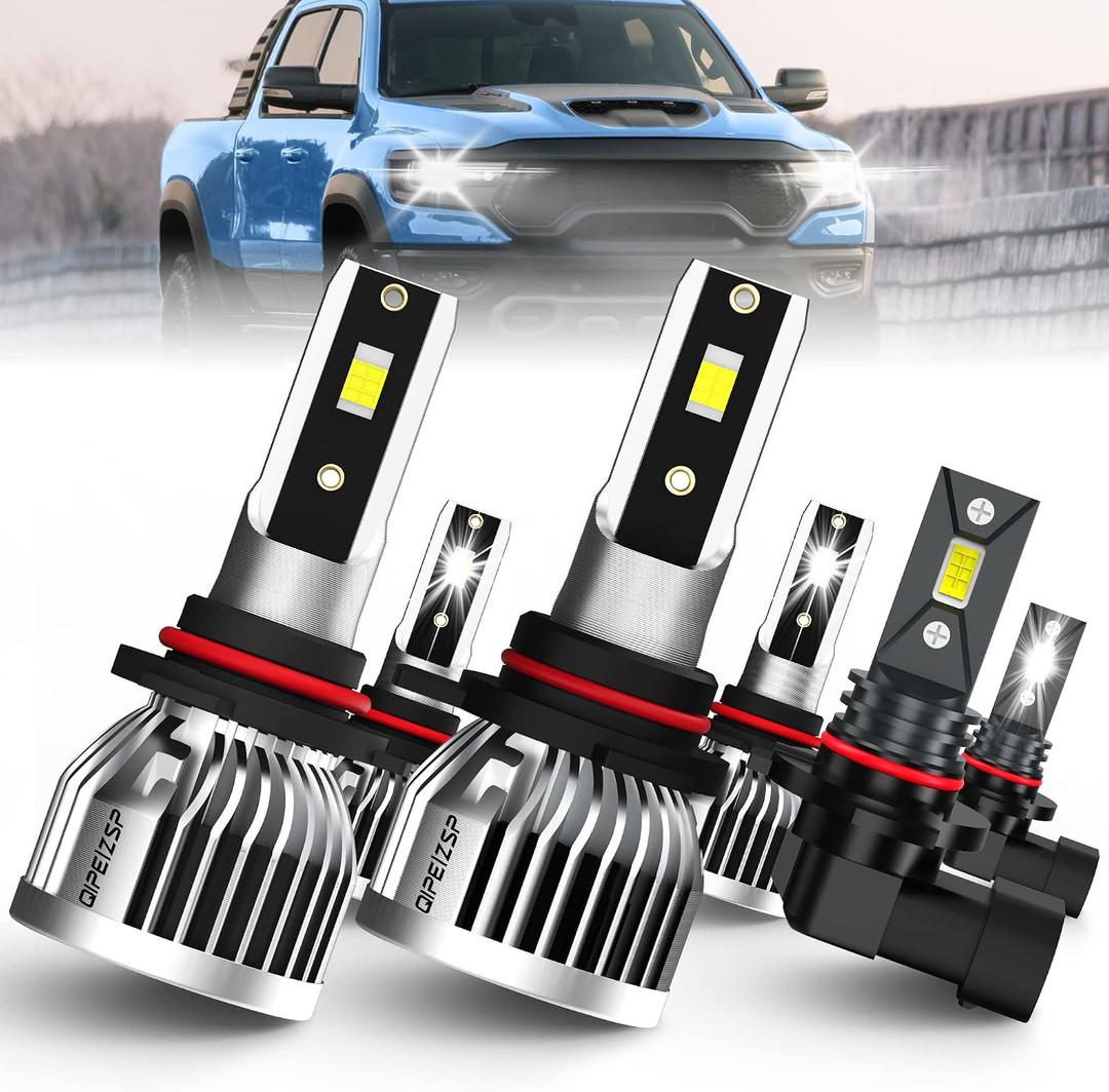 Fit for (2013-2015) Dodge Ram 1500 2500 3500 With Projector Bulbs Combo, 9005 High Beam+9012 Low Beam+9145 Fog Light Bulbs, Pack of 6