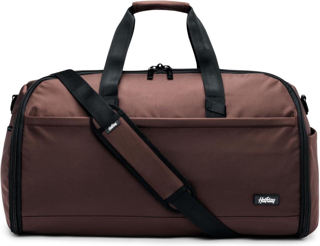 Halfday Convertible 2-in-1 Premium Garment Duffel Weekender Bag 45L: Wrinkle-Free Travel (Hanging Suit Compartment, Shoe Pockets, Trolley Sleeve), Balistic Nylon Carry-on, Port