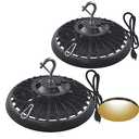 CMLAMPLED 200W UFO LED High Bay Light 2700K Warm White with US Plug 5ft Cable, Industrial Lighting Fixtures for Warehouse Factory Garage Workshop