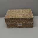 StorageWorks Large Seagrass Tray for Bathroom, Seagrass Storage Baskets for Shelves, Handwoven Natural Wicker Baskets for Organizing, 2-Pack (15 "L x 11 "W x 3 "H)