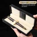 MBQBBBZ Handcrafted Wooden Fountain Pen,Vintage Writing Pen with Exquisite Packaging Case,Perfect for Business,Collectors & Calligraphy (Black)