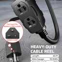 DEWENWILS 20 Amp Retractable Extension Cord Reel, Black, ETL Listed | 10AWG SJTOW Heavy Duty Electric Cord Reels, Auto-Rewind No-Tangle, 20A Circuit Breaker, 4 Outlets, 2500W