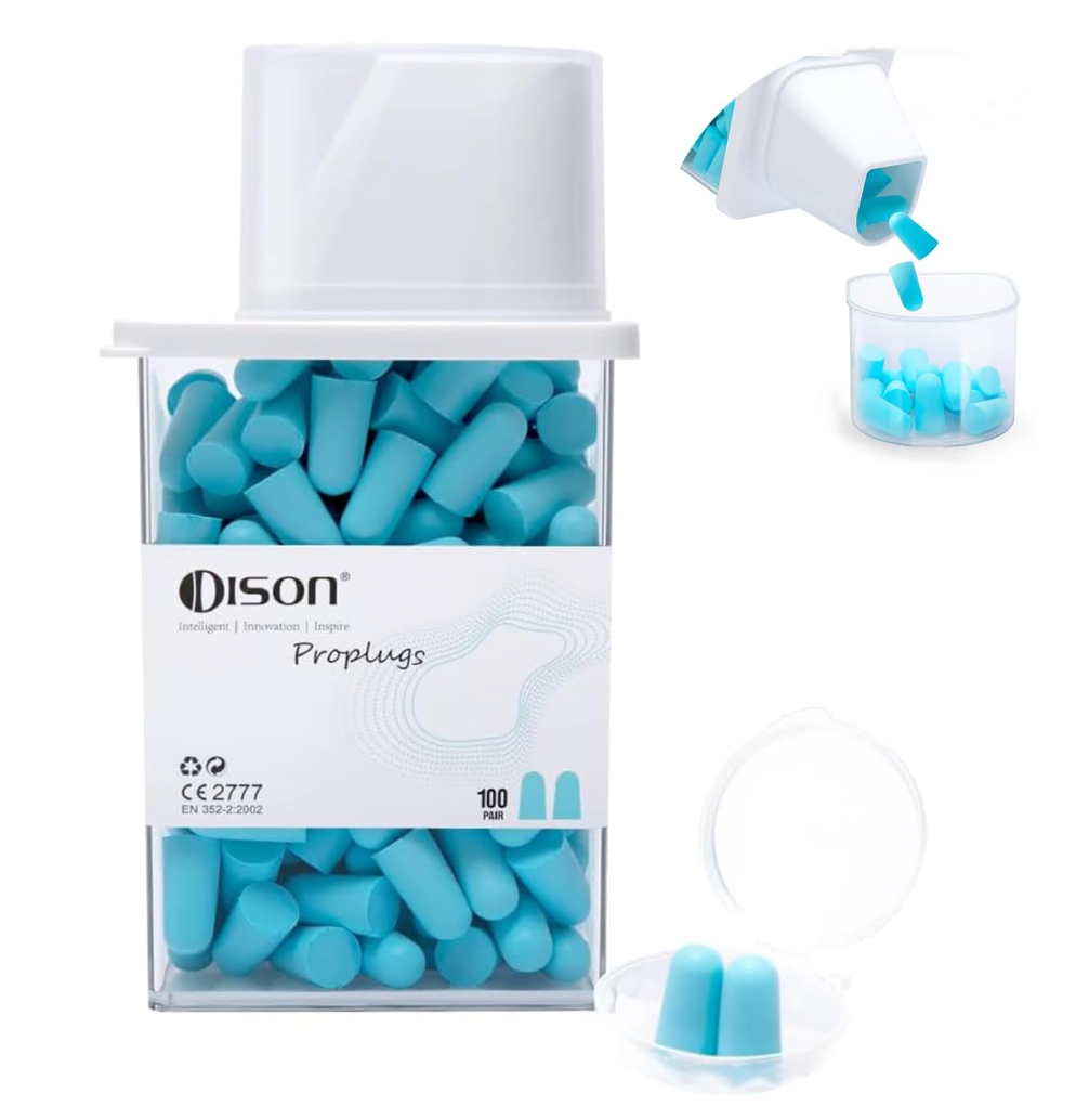 DISON Foam Ear Plugs, 100Pair 38dB Sleeping Earplug, Noise reducing for Work, Shoot, Travel, Focus, Concert, Block snoring