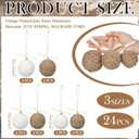 24 Pcs 2" 2.4" 2.8" Christmas Ball Ornaments Boho Farmhouse Hanging Jute Rope Gift Balls Rustic Vintage Burlap Neutral Christmas Tree Decorations for Home Decoration Holiday Party Supplies