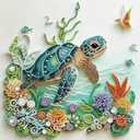 ZQEATRY Sea Turtle Animal Special Shape Diamond Art Kits for Adults,5D Diamond Painting Kits for Beginner,DIY Diamond Crystal Rhinestones Painting Kits for Home Wall Decor Gift 11.8 X 11.8inch