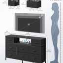 SONGMICS BELLAH Collection - Dresser for Bedroom with Outlets and LED Lights, TV Stand for TVs Up to 55 Inches, Chest of Drawers, 8 Drawers, Steel, Industrial, Modern, Ink Black ULGS433BH02S