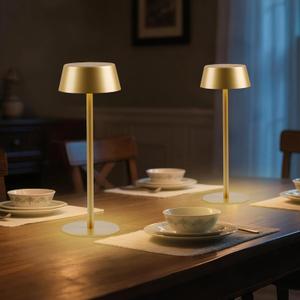 2 Pack Cordless Table Lamp, 50h Runtime, Metal, 3 Color Dimming Rechargeable Battery Operated Desk Lamp, IPX4 Waterproof Wireless Outdoor Table Lamp for Dinner/Restaurant/Bedroom/Cafe