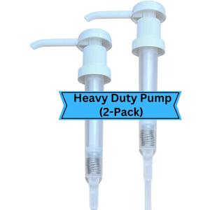 Heavy Duty Pump Dispenser for Gallon Jugs (1oz/2-Pack) Leak Proof Pump Dispenser for Shampoo, Laundry Detergent, Liquid, Water, Popcorn Butter, Snow Cone Syrup, Oils, 1 Gallon BPA-Free Dispenser