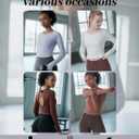 Women's Long-Sleeve Crop Top - Open Back Tie, Thumbholes Moisture-Wicking Quick-Dry for Yoga, Fitness & Workout (L)