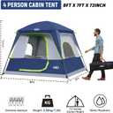 UNP 4-Person Tent Portable Cabin Tent, Camping Tent for Outdoor, Dark Blue
