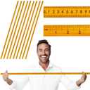 9Pcs 48 inch Yard Stick Wooden Ruler Yard Sticks Yellow Metric Ruler Straight Edge with Smooth Edges Rulers Bulk Double Sided Meter Sticks for Classroom Sewing Home Office Tailor Craft