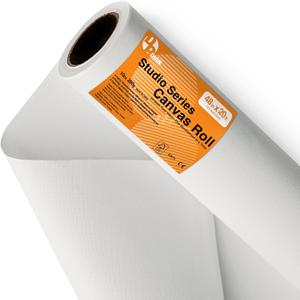 48 Inch x 20 Feet Primed Cotton Canvas Rolls for Painting - Ready to Stretch Canvas Material for Acrylic, Oil, Watercolor, Tempera, Gouache Paint