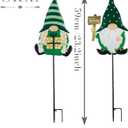 TERESA'S COLLECTIONS St. Patricks Decorations Outdoor for Home, 2Pcs Metal Gnome Decor Garden Stakes, Saint Patricks Yard Art Welcome Signs Gifts, Luck of The Irish Decor Yard Lawn Porch, 23" (Medium, Green)