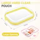 Sanwuta 6 Pcs Clear Hard Zipper Case Plastic Zipper Pouches Transparent Makeup Bag Pencil Case Pouches Toiletry Diaper Bag for Travel Toy Storage Organizer Bins(Assorted Color,7.87 x 5.9 x 2 Inch)