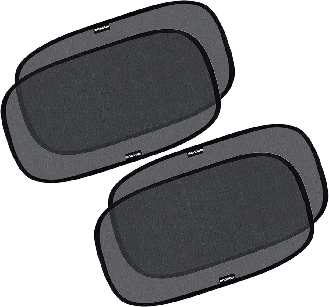 Enovoe Car Window Shade for Baby - (2 Pack) UV Protection Breathable Mesh Baby Window Covers - Sun Shade Blocker, Cling Windows Cover - Glare Shield and UV Rays Protection for Your Child - XL 25"x16"