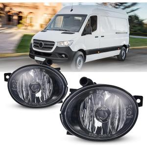 Fog light for Mercedes-Benz Sprinter 1500/2500/3500/3500XD 2019-2024 Van Fog Light Assembly Clear glass lens Replacement For MB2592127C, MB2593127C | 9109062500, 9109062600 w/H11 bulbs