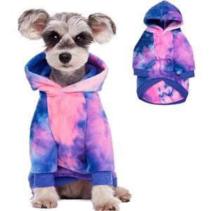 Dog Hoodie Coat,Dog Hoodie Tie Dye Warm Winter Coat Sweatshirt,Dog Clothes for Cat Puppy Small Medium Dog_5XL(5XL-Chest Girth :31")