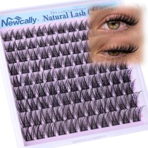 Wispy Lash Clusters Natural Look Cluster Eyelash Extensions 3D Look Eyelash Clusters CD-curly 10-16MM DIY Lash Extension at Home Easy to Use Individual Lashes Clean Eye Makeup by Newcally