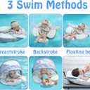 Mambobaby Float with Canopy & Tail Baby Pool Float Non-Inflatable Pool Swim Float Solid Baby Float Angel Soft Waterproof Skin-Friendly Material for Ages 3-24 Months, Silver