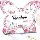 Eletorot Teacher Appreciation Gifts for Women: Thank You Graduation Valentines Day Christmas Presents for Teachers Her from Students, Personalized Butterfly Acrylic Plaque Decorations