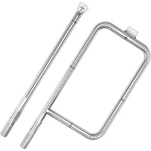 Hisencn 65032 Grill Burner Tube for Weber Q3200, Q3000, Q320, Q300, 57060001, 404341, 586002 Gas Grills, 304 Stainless Steel, Grill Burner Replacement for Weber Q Series 60036, 80385, 13122