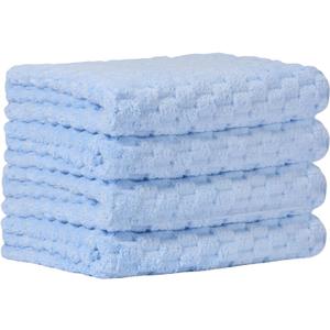 4 Extra Fluffy & Soft Bath Towels - 27x54 Inch - for Home, Hotel & Spa,Lightweight and Highly Absorbent Quick Drying Towels, Perfect for Daily Use,Perfect Bathroom Towels (Blue)