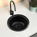 Monarch Abode Kitchen & Bar Sink 12-inch Essex Dual Mount Drop in Bar Prep Sink, Hand Hammered Matte Black Aluminum Sinks, Drop in or Undermount Kitchen Sinks, Single Circular Dual Mount Bowl