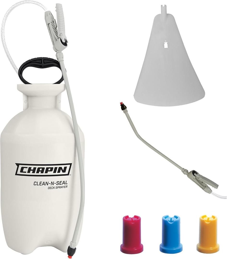 Chapin 25020 2-Gallon Clean 'N Seal Poly Deck Sprayer for Deck Cleaners and Transparent Stains and Sealers, 2-Gallon (1 Sprayer/Package)