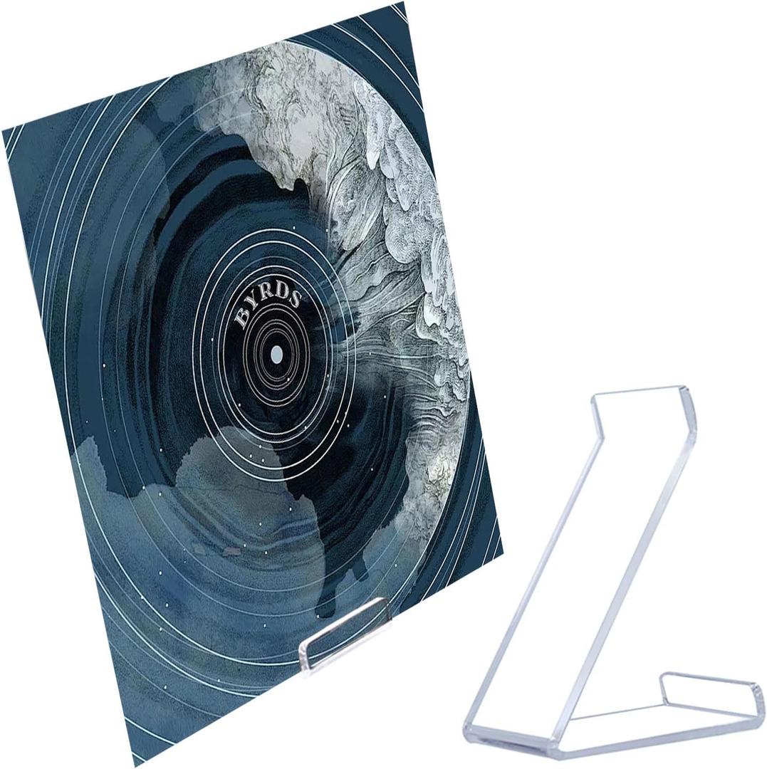 Kalami 3 Pack Now Playing Vinyl Record Stand Display Single Lp No Assembly Required, Clear Acrylic Album Rack Shelf, Fashions Gift for Music Lovers Player Accessory