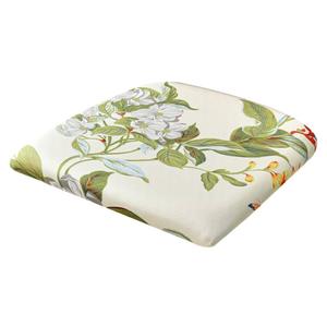 Stretch Dining Room Chair Covers, Flowers Chair Seat Covers with Ties Elastic Non-Slip Chair Seat Slipcovers for Dining Room Kitchen Office (Green Leaves,1 Pieces)