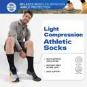 Athletic Socks for Women and Men (2 Pairs) Sport Running Crew Socks - Moisture Wicking Sock for Hiking, Cycling, Gym (S)