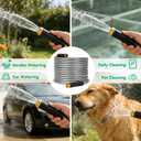 HERZO 50FT Metal Garden Hose, Ultra Flexible Stainless Steel Water Hose, Non-Kinking, Leak-Resistant Design with Solid Brass Connectors