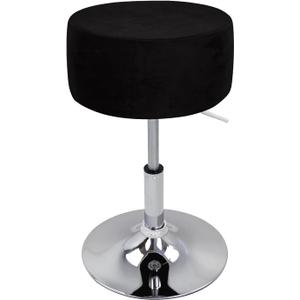 Round Velvet Stool Cover Diameter 33.5cm/13.2in H 17cm/6.7in Kitchen Stretch Bar Stool Covers Slipcovers Round Swivel for Dining Room Counter Bar Chair Stool,Black,4PCS33.5x17cm