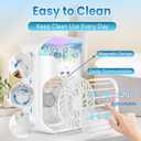 IWENNUAN Portable Air Conditioners, 4 in 1 Portable AC Unit with Remote, 1500ml Water Tank, 3 Speeds, 6H Timer, 2 Spray Mist, 7 Night Light, Personal Mini Air Conditioner for Bedroom (White)