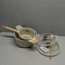 CAROTE 1.6Qt & 3.0Qt Sauce Pan Sets with Lid Ceramic Nonstick Pot Set Non Toxic Saucepan with Stay-cool Handle Small Kitchen Cooking Pots, Easy to Clean, Induction Comptable, PFOA FREE