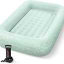 Intex Kids Travel Air Mattress Inflatable Bed with Raised Sides and Hand Pump - Portable Blow-Up Toddler Traveler Bed for Children's Naps or Sleep, 1 Pack
