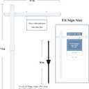 Vinyl PVC Real Estate Sign Post 6' Tall, Realtor Yard Sign Post (Connected type), 47" Arm Holds Up to 36" Sign - White (No Sign)