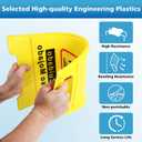 2-Pack Caution Wet Floor Sign,17.5" Height,Bright Yellow Double-Sided Folding A-Shaped Frame Design, Bilingual Caution Message