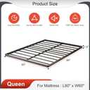 Yicensen 1.6 Inch Bunkie Board Queen Heavy Duty Low Profile Metal Queen Box Spring Bed Base Sturdy Mattress Foundation, Easy Assembly, Noise Free, Black