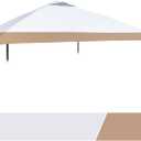 13x13 Canopy Replacement Top with Air Vent Fit for Coleman Oasis 1606532 2156426 2156428, 300D Oxford Waterproof Silver Coated Pop Up Canopy Tent Cover for Outdoor (Replacement Top Only) (Silvery White+oak)