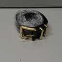 WERFORU Women Wide Belt for Dresses Thick Leather Belt with Big Gold Buckle Fahion Women Chunky Belt (Fit waist size 39"-45", C-black(leather,full-hole))