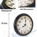 Wall Clock Battery Operated Silent Vintage Wall Clocks for Living Room 16 Inch Bronze, Large