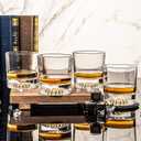 Whiskey Glasses,4 Old Fashioned Glasses Set with 16 Stainless Steel Ice Cubes,10oz Whiskey Rocks Glasses Gift for Men,Bourbon Tumbler for Scotch Whisky Cognac,Rock Barware at Bar Home