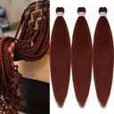 Ginger 350 Braiding Hair Pre Stretched Kanekalo Prestretched Braiding Hair 26 Inch Brown Copper Auburn Braiding Hair Extensions for Box Braids